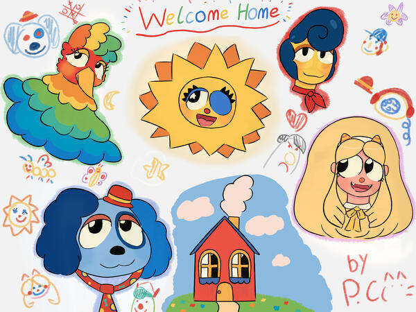 Fan art for Welcome Home. Fun fact! Use the burn tool in Photoshop on this for a surprise @:).